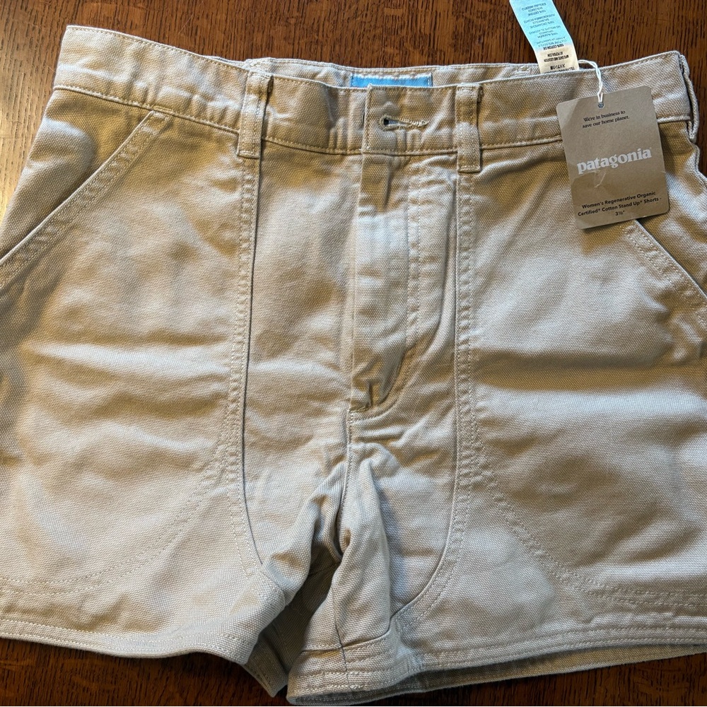 Patagonia Womens Light Tan Flat Front Shorts